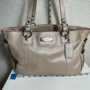 Coach F19252 Leather Shimmer Shoulder Handbag Purse Gallery East West
